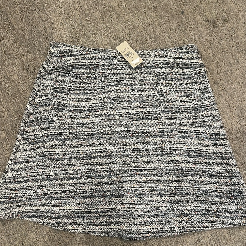 Ann Taylor LOFT Gray Tweed A-Line Skirt